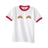 rainbow boobs ringer t shirt