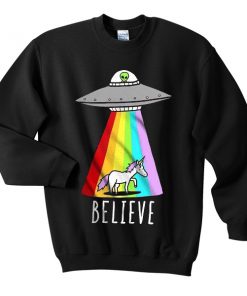 unicorn flying saucer alien sweatshirt