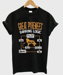 great pyrenees barking logic t-shirt