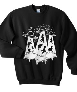 dinosaur alien sweatshirt