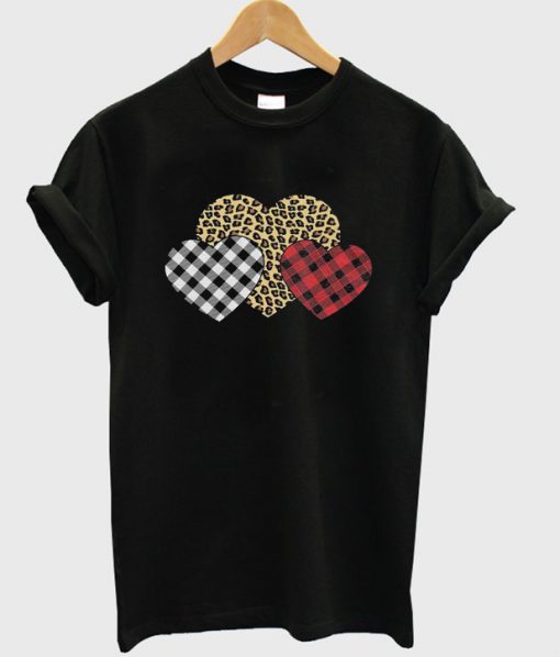 valentine three hearts t-shirt