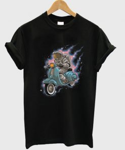 astronaut rides a scooter t-shirt