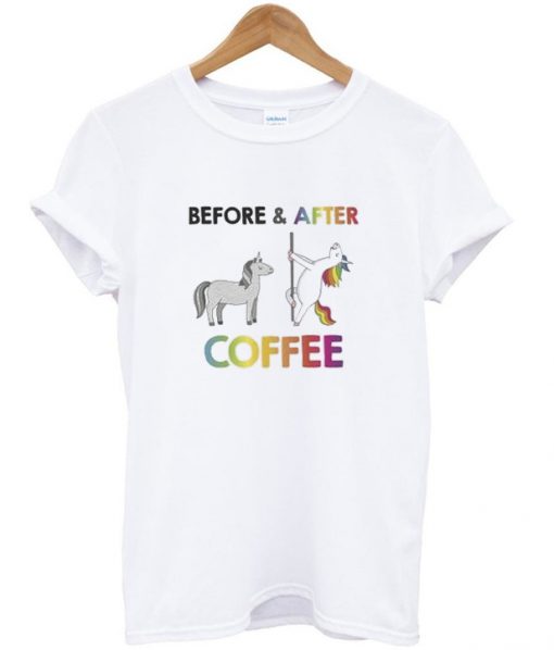 before and after coffee t-shirt