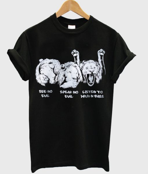 drum and bass lions t-shirt
