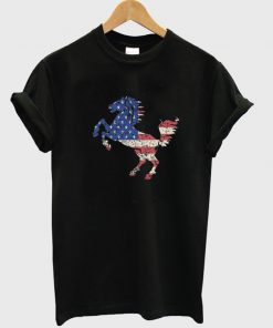 american flag horse t-shirt