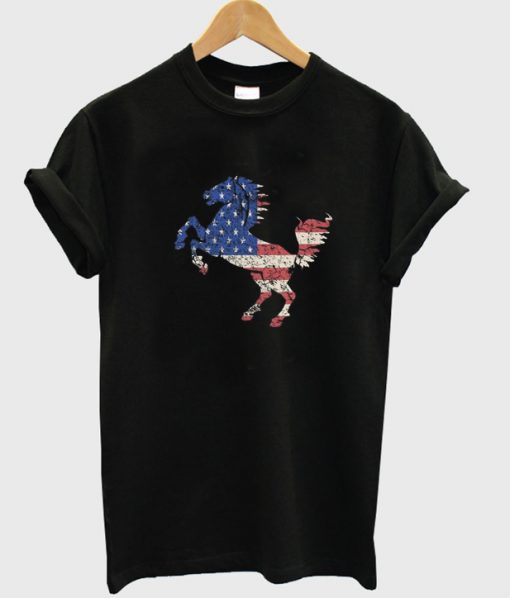 american flag horse t-shirt