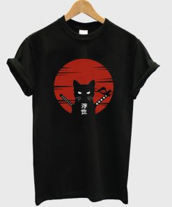 ninja cat japanese t-shirt