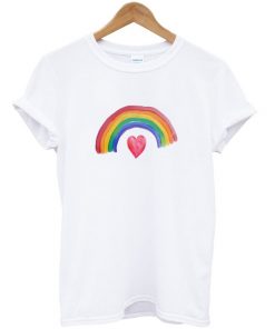 rainbow over heart t-shirt