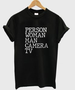 person woman man camera TV t-shirt