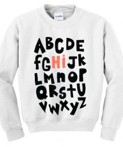 alphabet sweatshirt