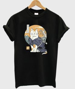 cat samurai t-shirt