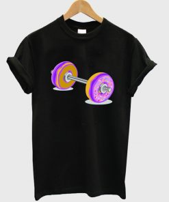 donut dumbbell t-shirt