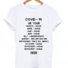 covid 19 UK tour t-shirt