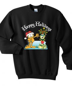 happy holidays garfield sweatshirt