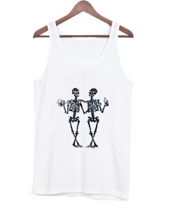 drinking skeleton tank top