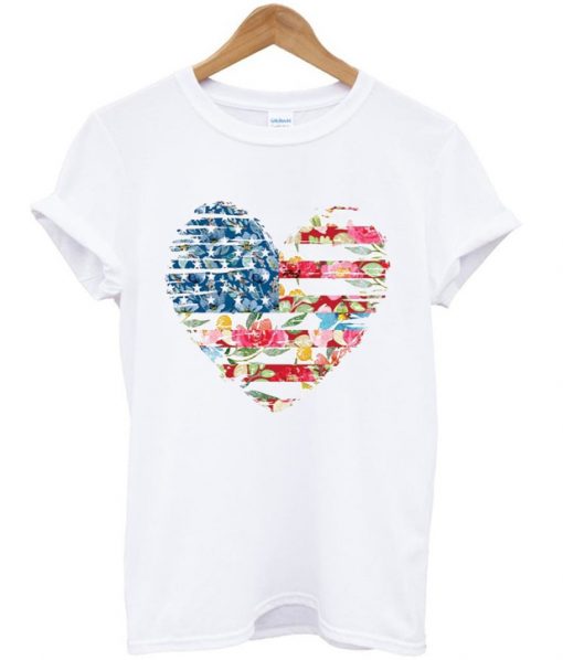 american flag heart t-shirt