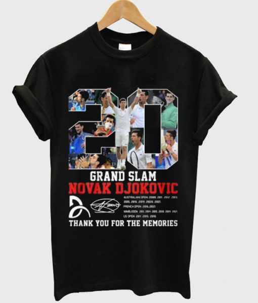 20 grand slam novak djokovic t-shirt