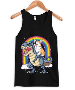 corgi dinosaur t rex tank top