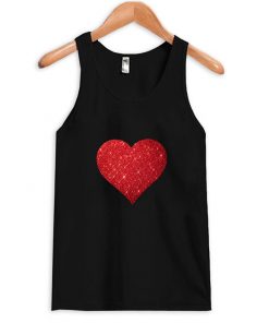 glitter heart muscle tank top