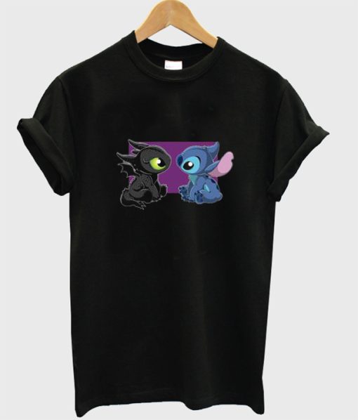 Baby Toothless Dragon and Stitch T shirt