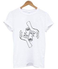 Two Faces One Line Drawing T-Shirt