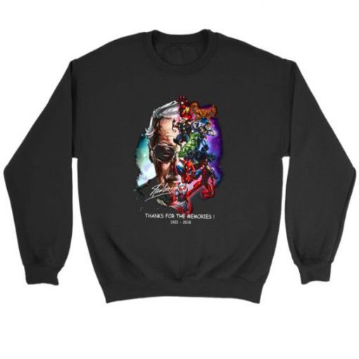 Stan Lee Marvel Endgame Thanks For Memories Sweatshirt