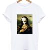 Mona Lisa Alien UFO Mask Fun t-shirt