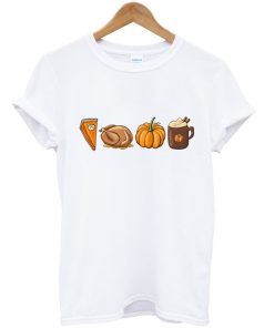 fall food Turkey pumpkin spice latte cinnamon corn cozy t-shirt