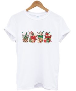 snowmen red peppermint iced latte sweets snow cozy winter t-shirt