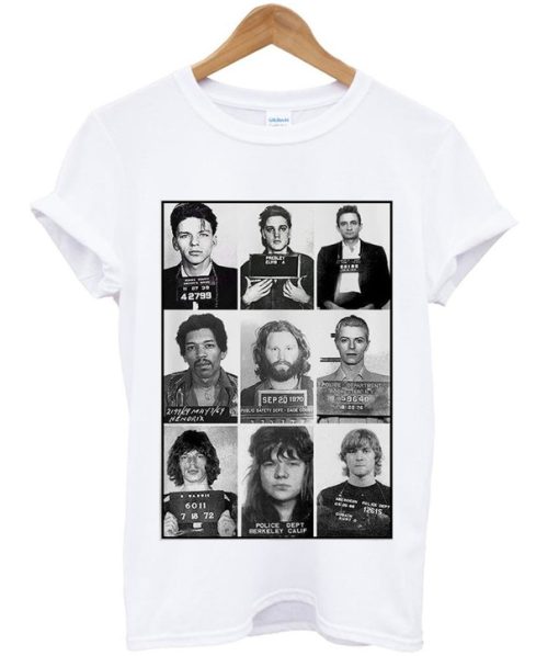 Celebrities Mugshot Rock Stars Music Gift Funny t-shirt