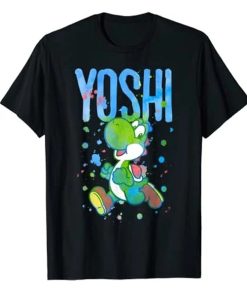 Super Mario Yoshi Watercolor Splash Graphic T-Shirt