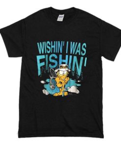 Wishin’ I Was Fishin’ Vintage 70s Garfield Fishing T-Shirt