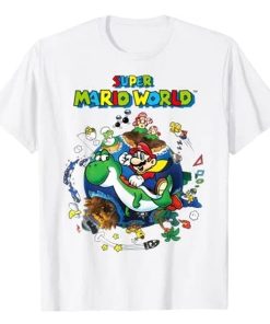 Super Mario World Yoshi & Mario Around The World T-Shirt