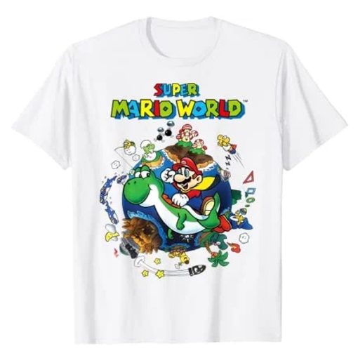 Super Mario World Yoshi & Mario Around The World T-Shirt