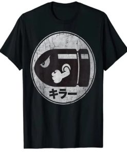 Super Mario Bullet Bill Distressed Kanji Logo T-Shirt