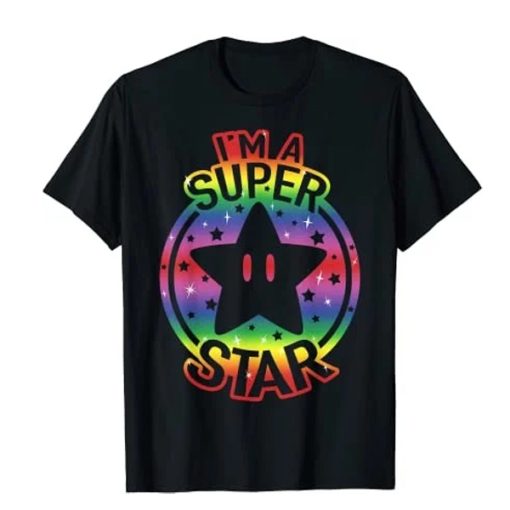 Super Mario Pride I’m A Super Star Rainbow Gradient T-Shirt