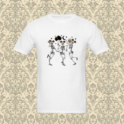 Disney Mickey Skeleton Dancing Halloween T Shirt