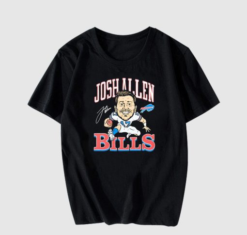 Eric Wood Wearing Bills Josh Allen Signature T Shirt
