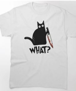 Cat What Murderous Black Cat With Knife T-Shirt