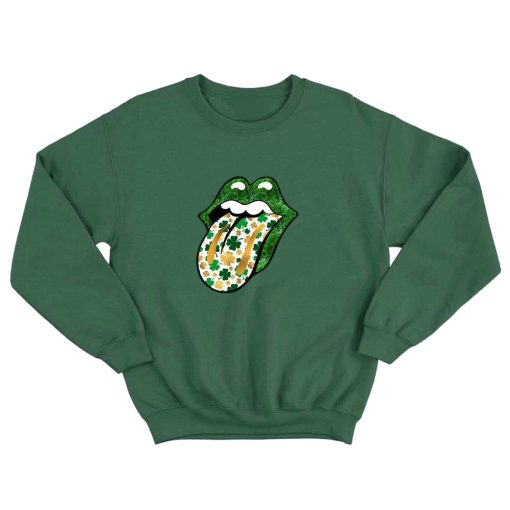 St Patrick Day Tongue Rolling Stones Sweatshirt