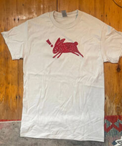 Red Rabbit on Grey T-Shirt